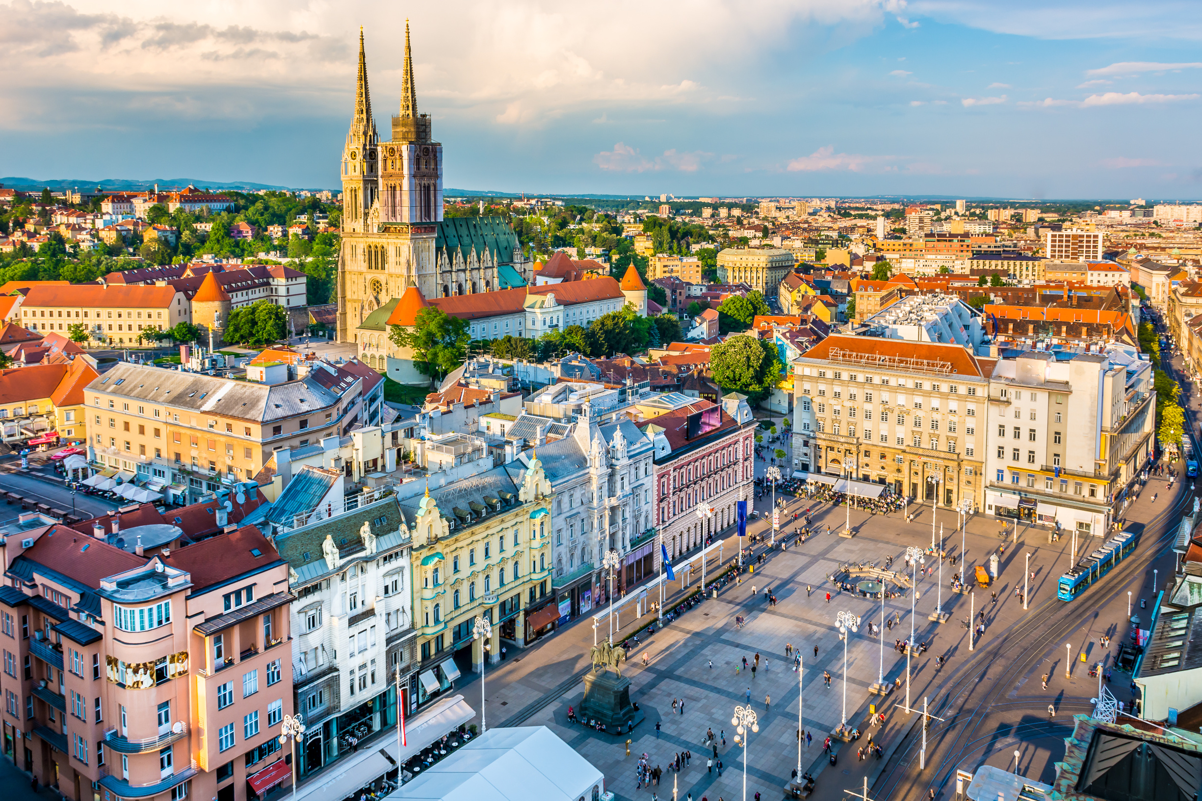 Aerial view of Zagreb, Croatia